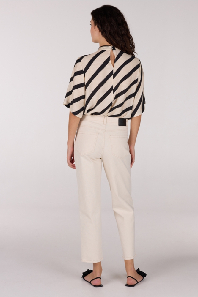 TEDDIE SS25 BLOUSE BS 116 SHORT 000131 SAND BLACK